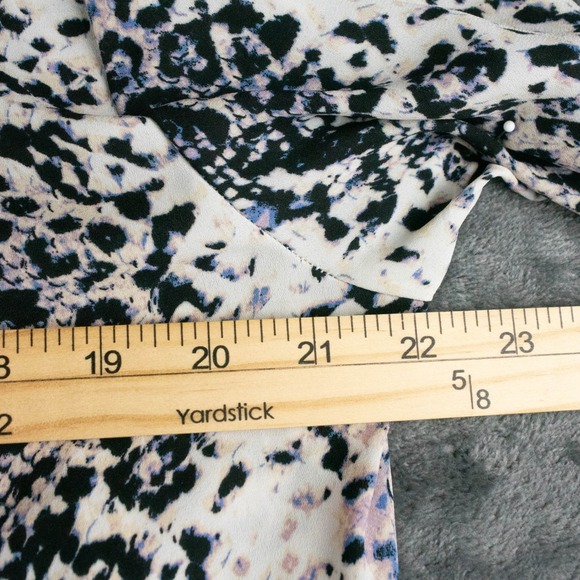 Adrianna Papell Womens XL Animal Print Blouse Top Long Sleeve - Picture 7 of 8